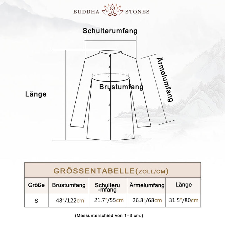 Buddha-Steine, einfarbig, langärmelig, Mantel, Jacke, Oberteil, weite Hose, Zen, Tai Chi, Yoga, Meditationskleidung - image 7