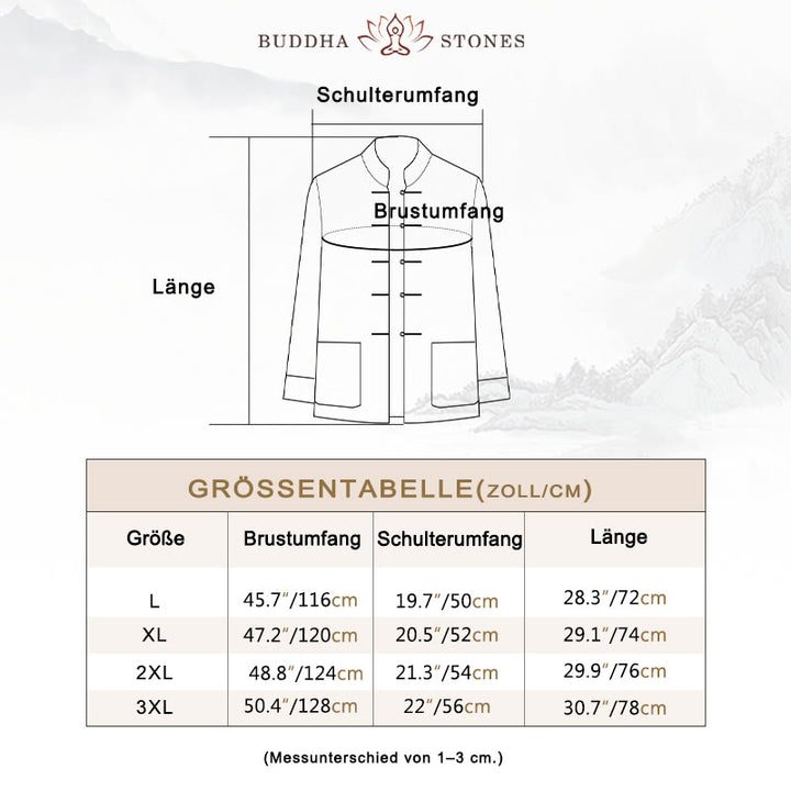 Buddha Stones 2-teiliger Tang-Anzug mit Drachen- und Frosch-Knopfleiste, langärmeliges Hemd und Hose, Bekleidungsset für Herren - image 6