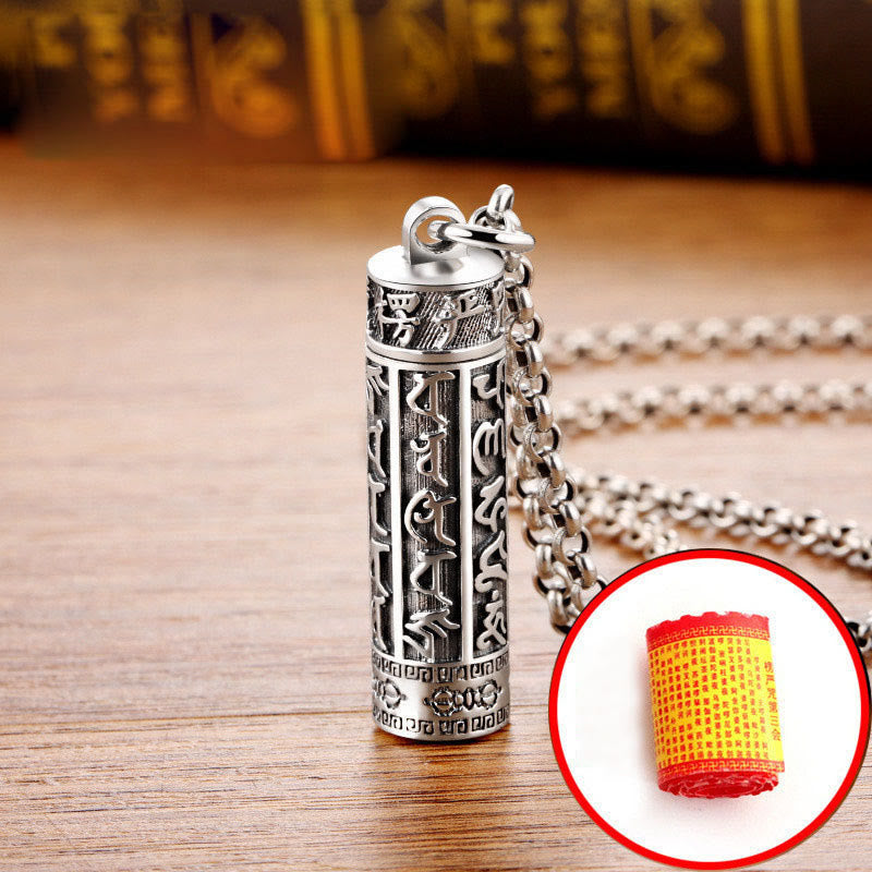 Buddha Stones, tibetischer Om Mani Padme Hum, verkupfertes Silber, Shurangama, Mantra, Vajra-Muster, Friedens-Halskettenanhänger - image 4