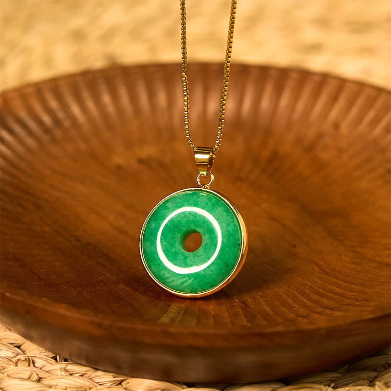 Buddha Stones Natürliche Cyan Jade Frieden Schnalle Heilung Glück Halskette Anhänger