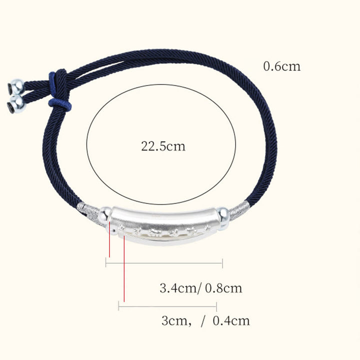 Buddha Stones Drachenknoten Sterling Silber Om Mani Padme Hum Doppeltes handgewebtes Armband - image 12