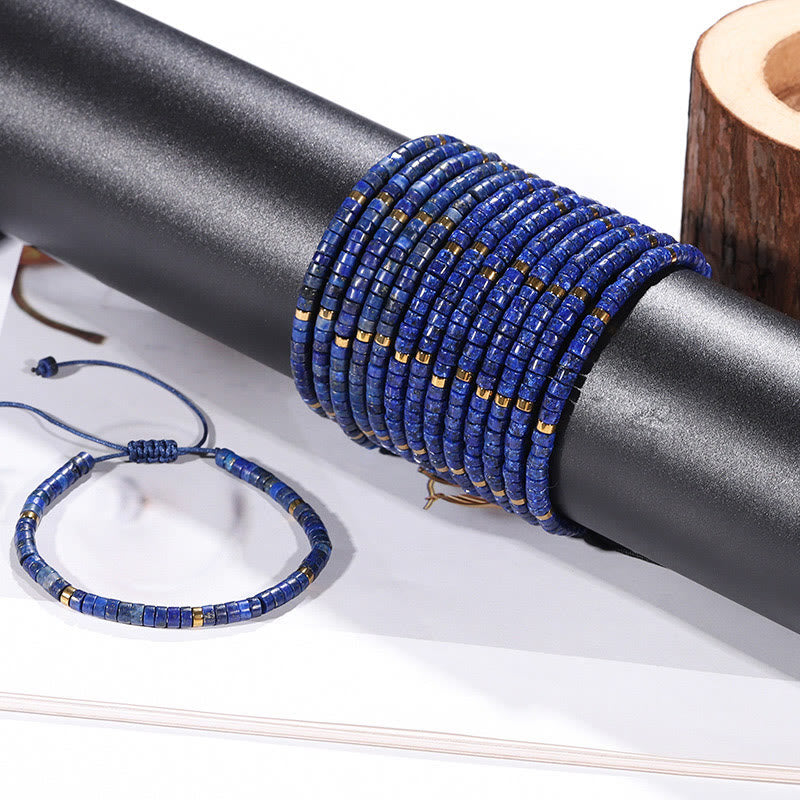 Buddha Stones Natürliches Lazurit-Abstandshalter-Armband mit positiver Balance