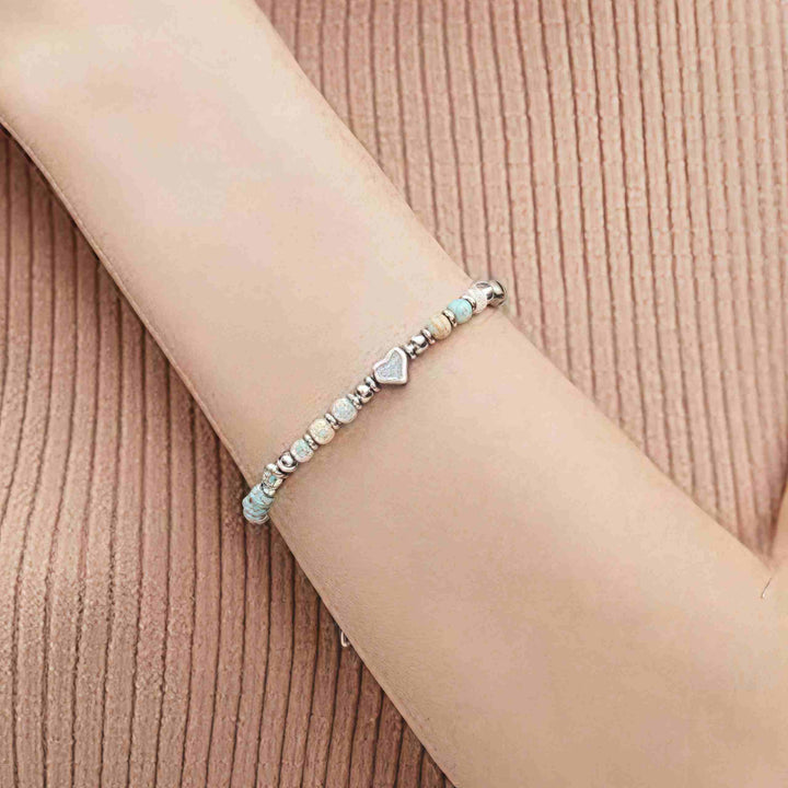 Buddha Stones Naturstein Amazonit Amethyst Lazurit Rosenquarz Herz Positive Balance Armband