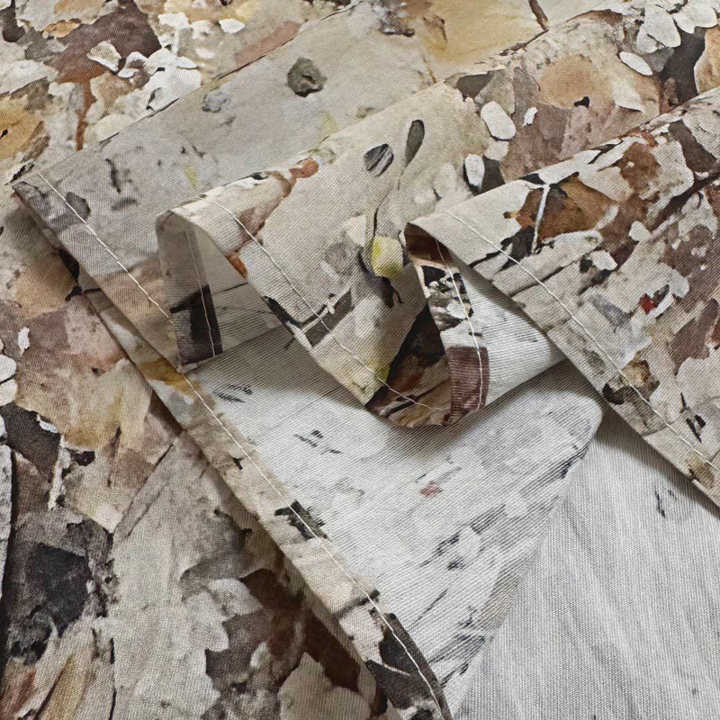 Buddha Stones Lässiges, lockeres, bedrucktes Petal Bush-T-Shirt aus Polyester mit Rundhalsausschnitt und halblangen Ärmeln für Damen