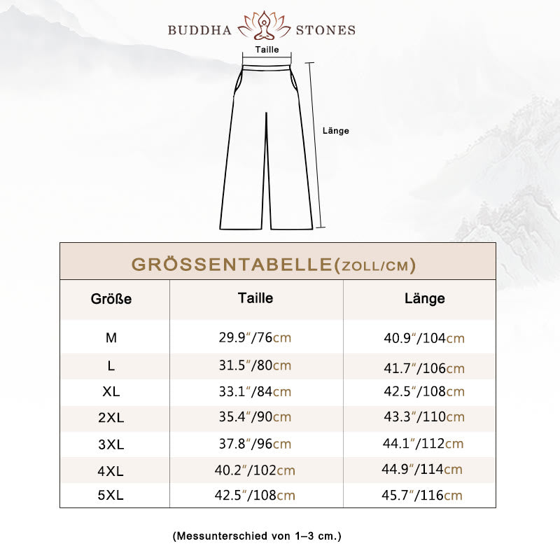 Buddha Stones - Einfarbige Herrenhose aus Baumwollleinen mit weitem Bein und Taschen - image 3