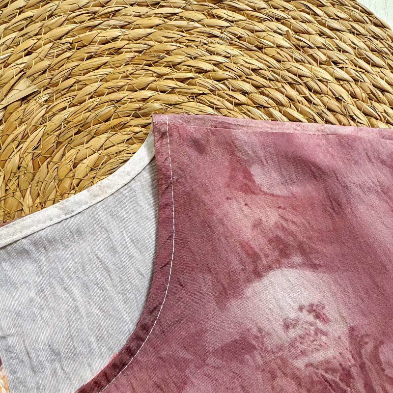 Buddha Stones Lässiges bedrucktes Polyester-T-Shirt mit verschiedenen Blütenblättern, Dahlie und Pfingstrose, Rundhalsausschnitt, halblange Ärmel