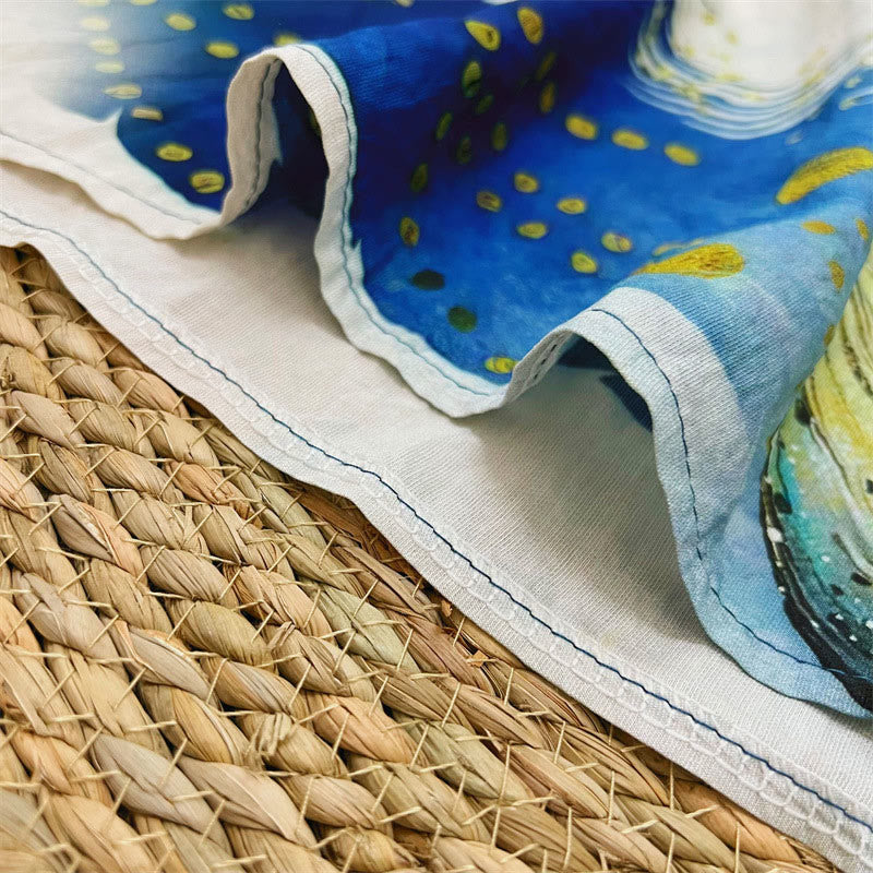 Buddha Stones Lässiges Blumenblätter-Feder-Damen-T-Shirt mit Rundhalsausschnitt und halblangen Ärmeln aus Polyester