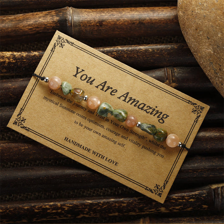 Buddha Stones You Are Amazing Rhyolit Sonnenstein Positives Armband