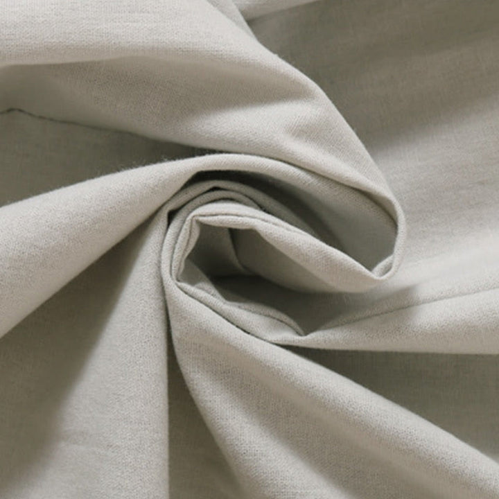 Buddha Stones Sommer-Knopf-Design, kurzärmeliges Midikleid aus Baumwolle und Leinen mit Taschen