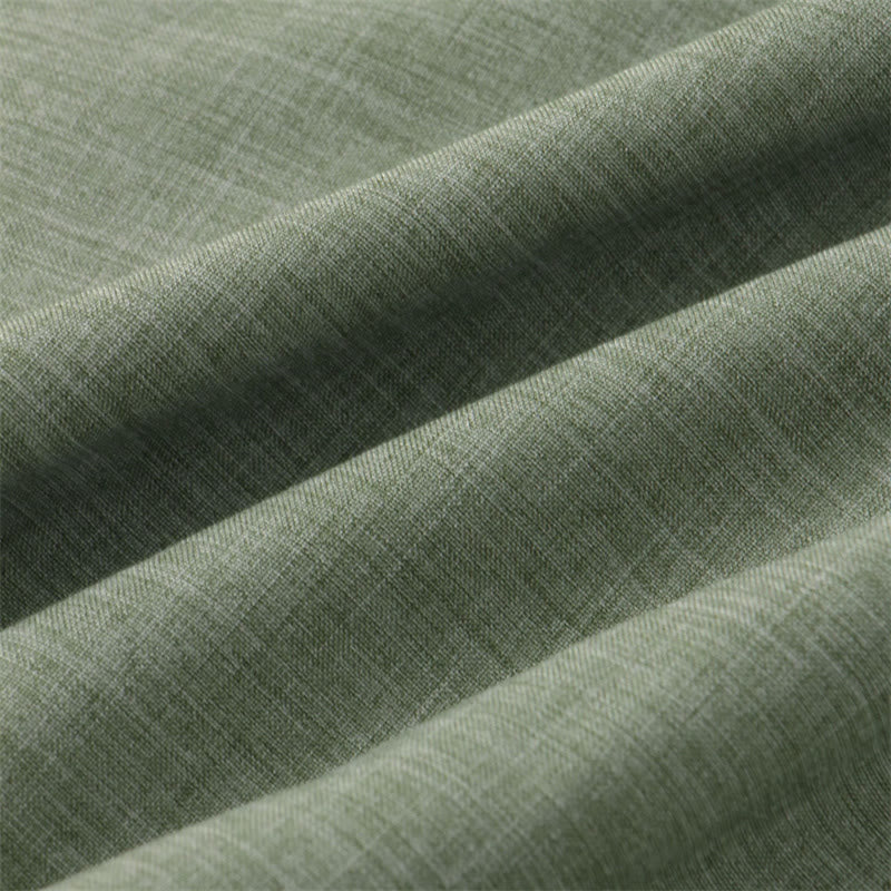 Buddha Stones Sommer Herren Button Plain Kurzarm Baumwollhemd mit Tasche - image 6