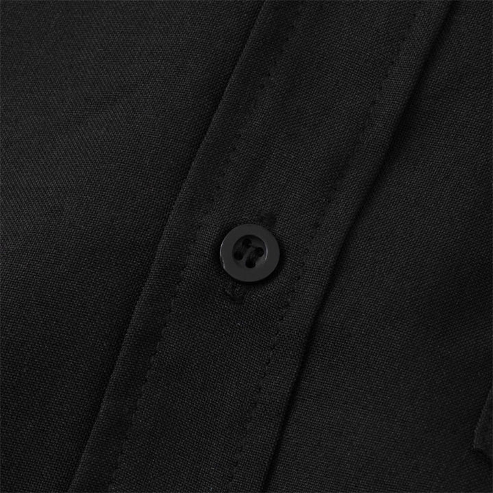 Buddha Stones Sommer Herren Button Plain Kurzarm Baumwollhemd mit Tasche - image 11