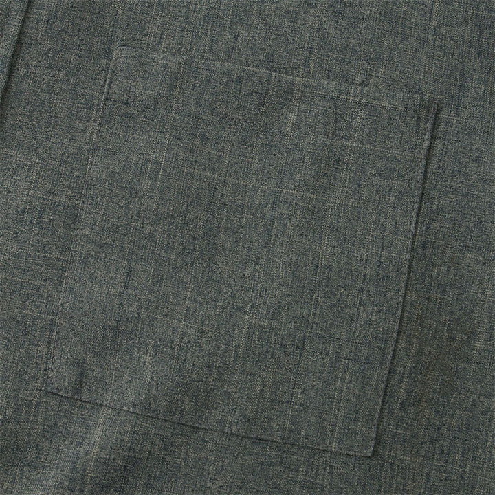 Buddha Stones Sommer Herren Button Plain Kurzarm Baumwollhemd mit Tasche - image 33