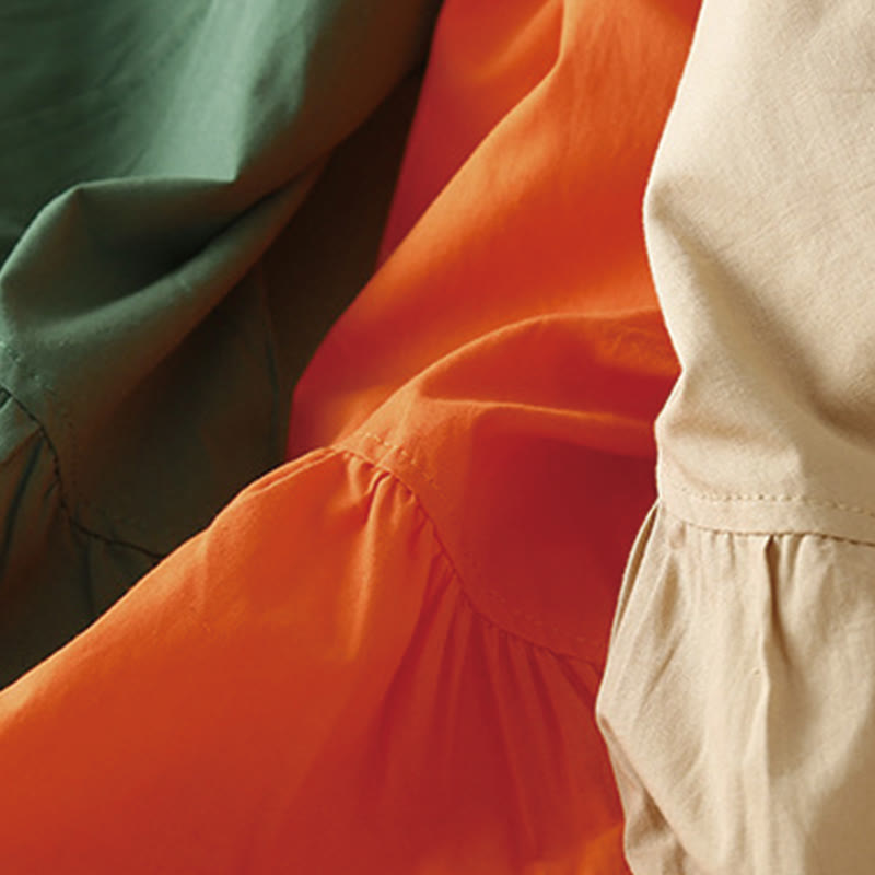 Buddha Stones – Lässiges, reines Farbdesign, kurzärmliges Midikleid aus Baumwolle mit V-Ausschnitt und Taschen - image 19
