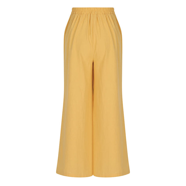 Buddha Stones Retro-Hose aus Baumwolle mit hoher Taille und weitem Bein für Damen mit Taschen - image 3