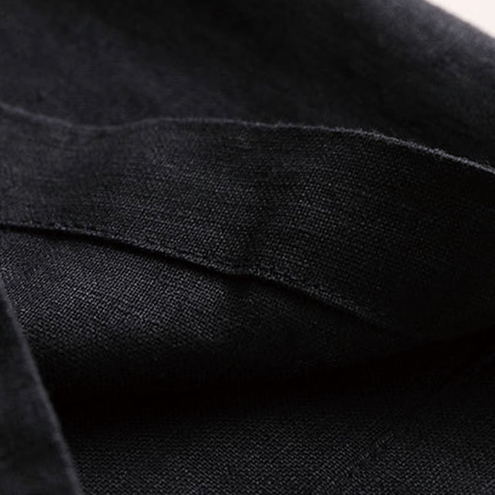 Buddha Stones Commute Einfarbige Damenhose mit weitem Bein und Kordelzug in der Länge 7–8 aus Baumwollleinen mit Taschen - image 14