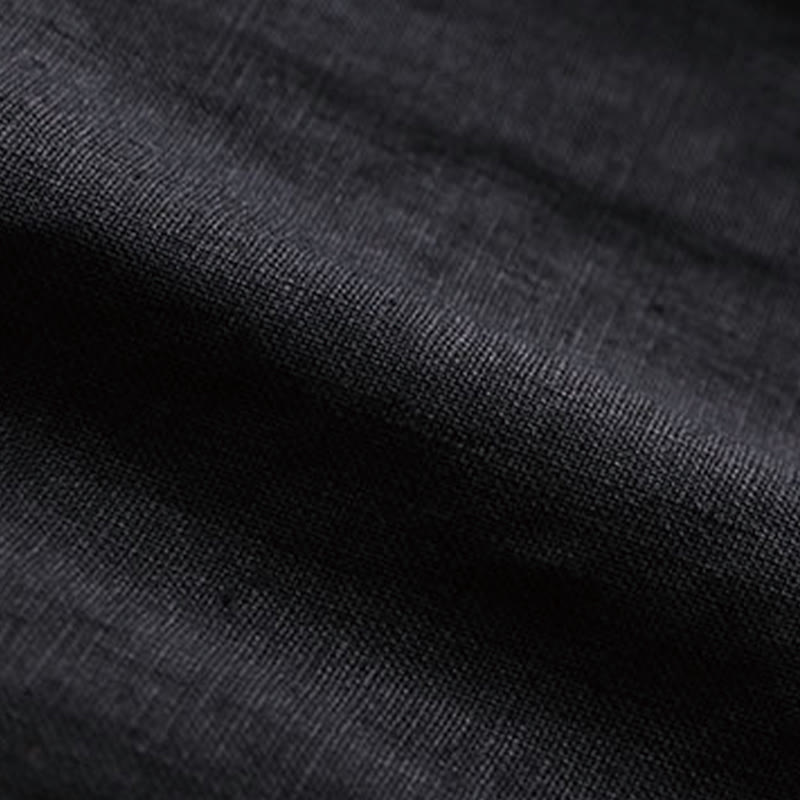 Buddha Stones Commute Einfarbige Damenhose mit weitem Bein und Kordelzug in der Länge 7–8 aus Baumwollleinen mit Taschen - image 15