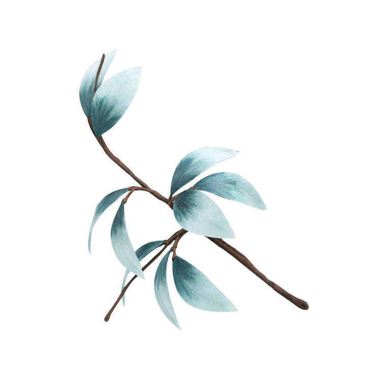 Buddha Stones Handgemachte Samtblume Bambusblatt Weiche Haarnadel