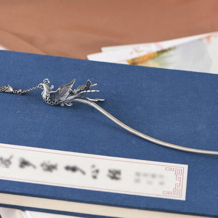 Buddha Stones 925 Sterling Silber Phoenix Quasten Schutz Haarnadel - image 3