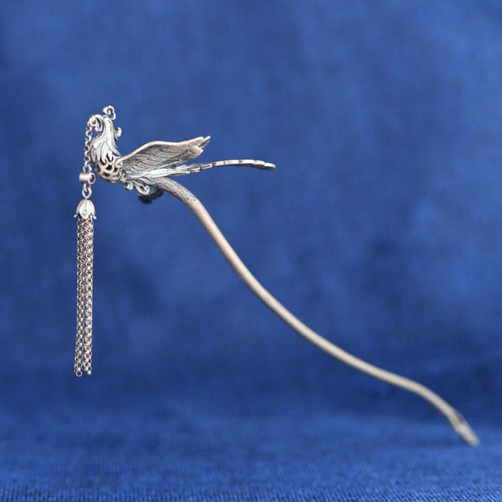 Buddha Stones 925 Sterling Silber Phoenix Quasten Schutz Haarnadel - image 1