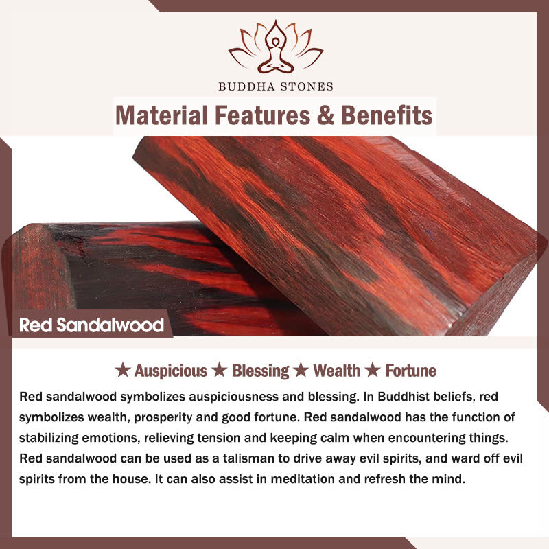 Buddha Stones 925 Sterling Silber Rot Sandelholz Ebenholz Bambus Power Haarnadel