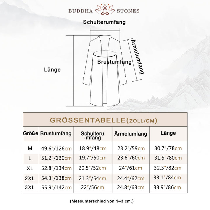 Buddha Stones Fall Einfache Casual Baumwolle Leinen Herren Mittellanger Mantel Kleidung - image 6