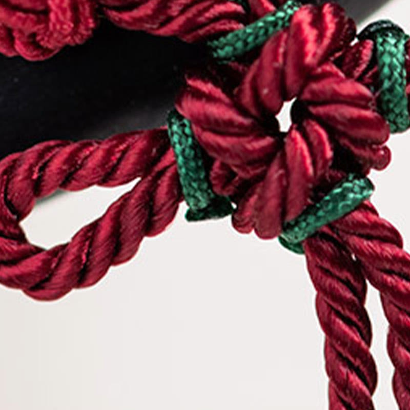 Buddha Stones Ebenholz Rot String Chinesischen Knoten Quaste Schutz Haarnadel