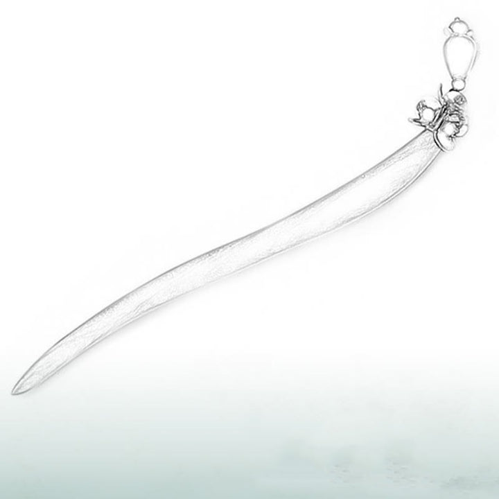 Buddha Stones Silber Quaste Grünes Sandelholz Beruhigende Haarnadel