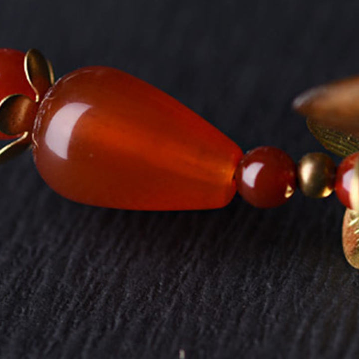 Buddha Stones Silber Quaste Grünes Sandelholz Beruhigende Haarnadel