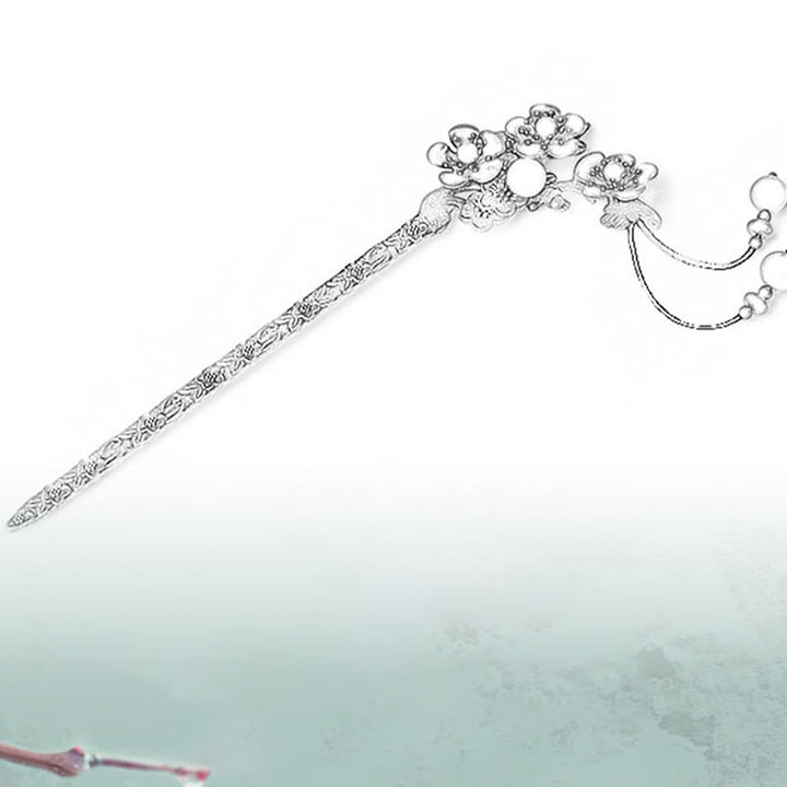 Buddha Stones Grün Aventurin Achat Legierung Blumen Beruhigende Haarnadel