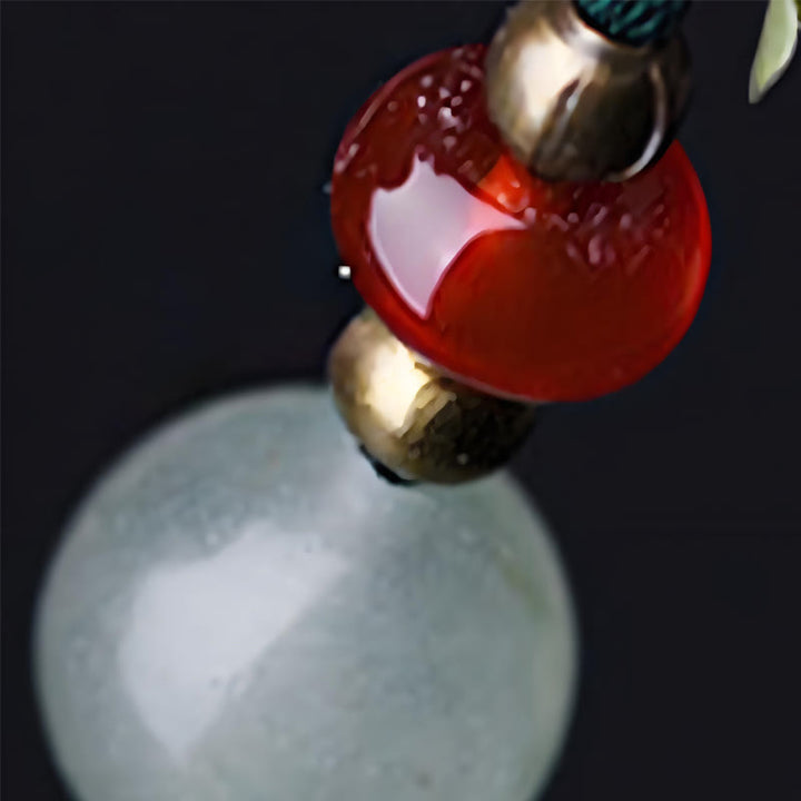 Buddha Stones Grün Aventurin Achat Legierung Blumen Beruhigende Haarnadel