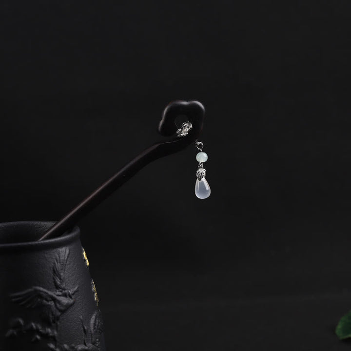 Buddha Stones Ebenholz Glücksbringer Wolke Mut Haarnadel