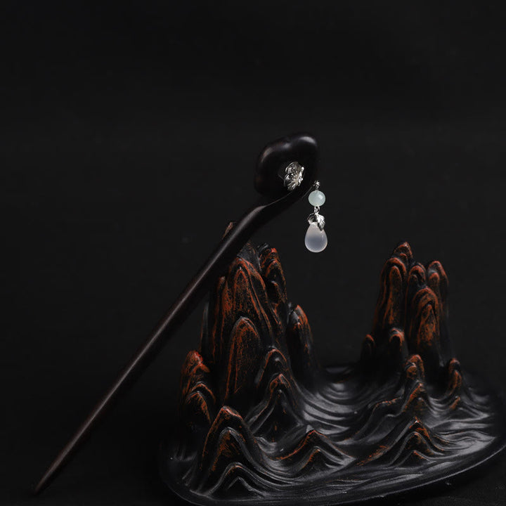 Buddha Stones Ebenholz Glücksbringer Wolke Mut Haarnadel