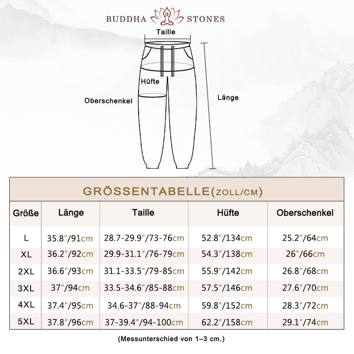 Buddha Stones - einfarbige rote Leinenhose mit Kordelzug und Taschen für Herren - image 3