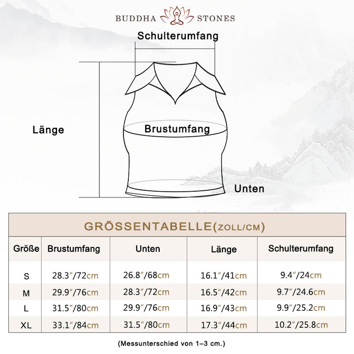 Buddha Stones Polokragen Kurzes Tanktop Tennisröcke Faltenshorts mit Tasche Sport Yoga Outfits - image 3