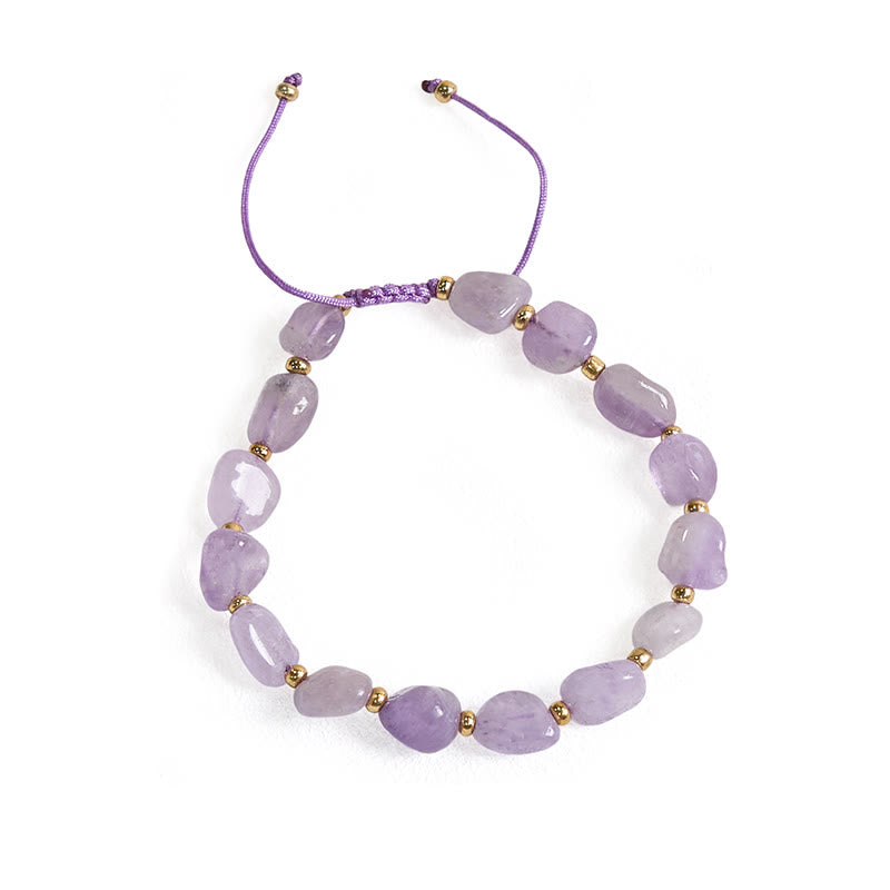 Buddha Stones unregelmäßige Form Amethyst Flechtschnur Balance Armband
