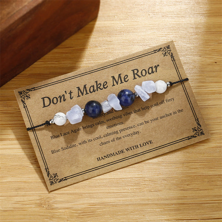 Buddha Stones Don't Make Me Roar Lila Achat Blaue Spitze Achat Blau Sodalith Schutzarmband