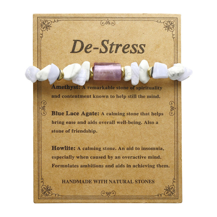 Buddha Stones De-Stress Amethyst Blaue Spitze Achat Howlith Heilung Armband