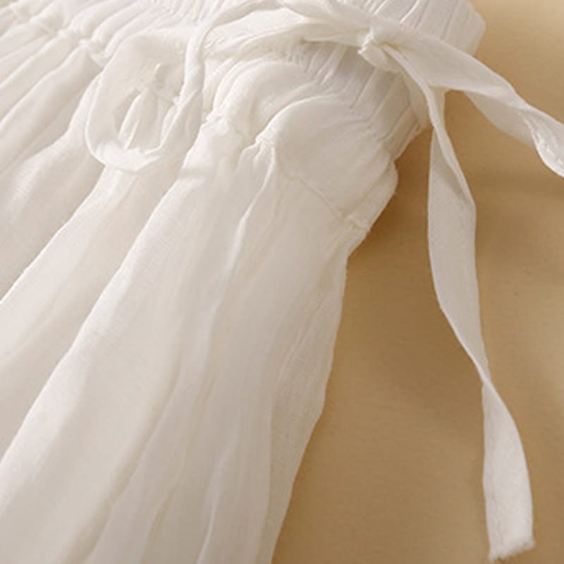 Buddha Stones Damenrock mit Schnürung, elastischer Taille und Taschen - image 13