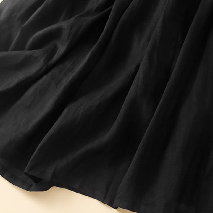 Buddha Stones Damenrock mit Schnürung, elastischer Taille und Taschen - image 20