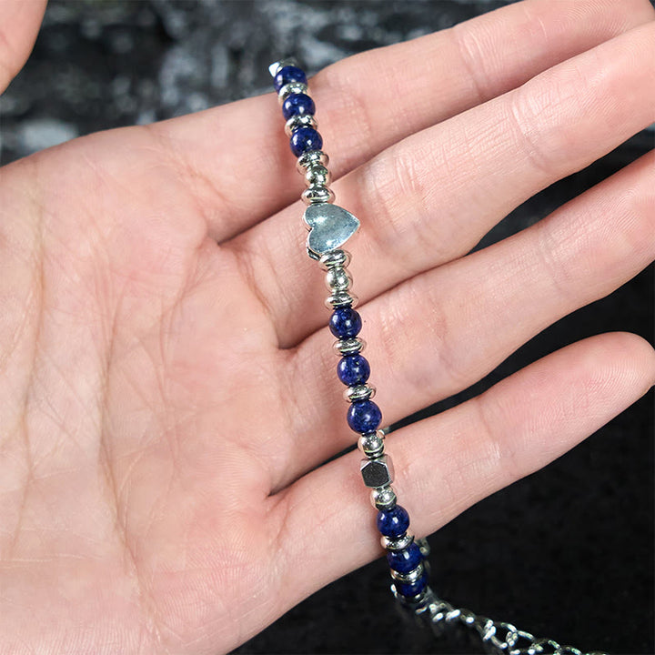 Buddha Stones Naturstein Amazonit Amethyst Lazurit Rosenquarz Herz Positive Balance Armband