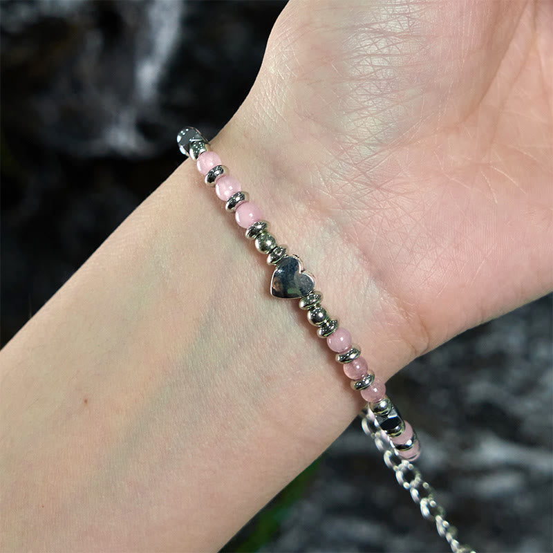 Buddha Stones Naturstein Amazonit Amethyst Lazurit Rosenquarz Herz Positive Balance Armband