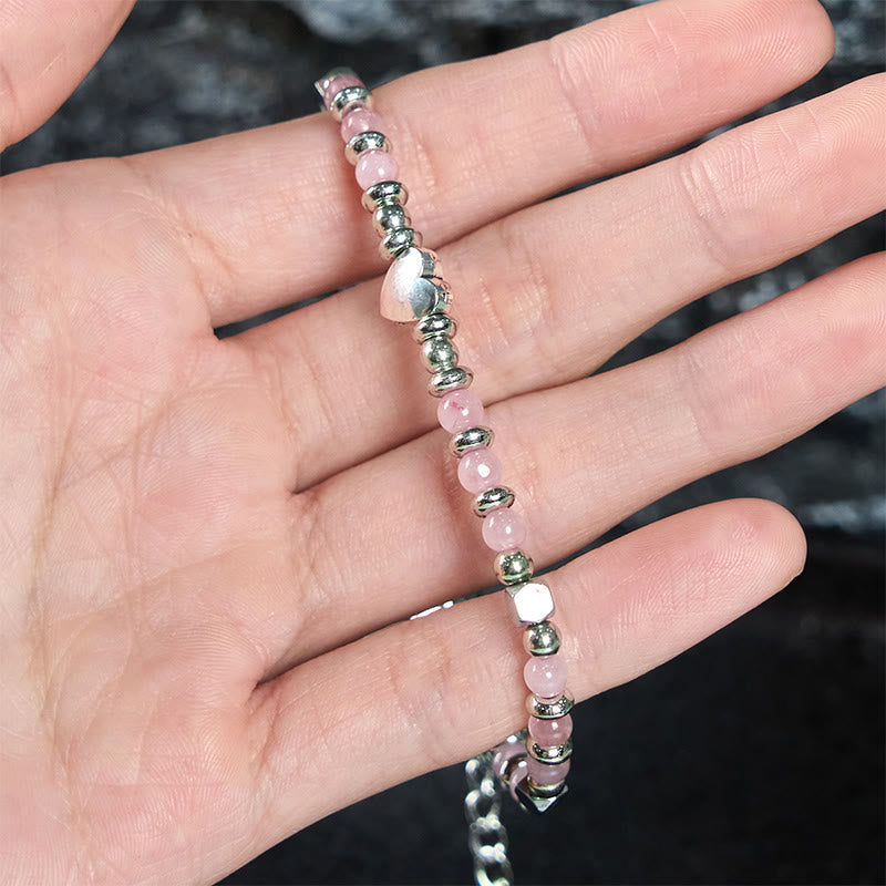 Buddha Stones Naturstein Amazonit Amethyst Lazurit Rosenquarz Herz Positive Balance Armband