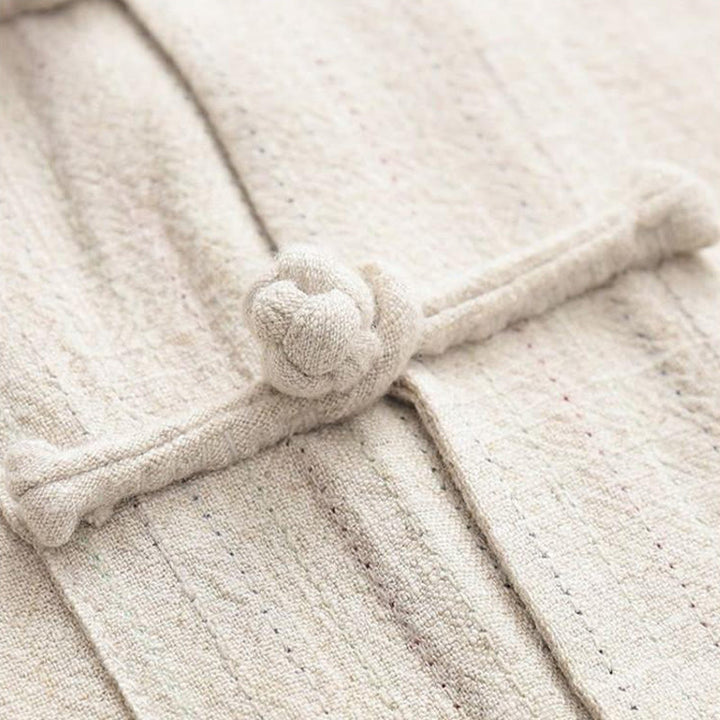 Buddha Stones 2-teiliger Tang-Anzug mit Froschknöpfen, langärmeliges Hemd und Hose, Herren-Set - image 3