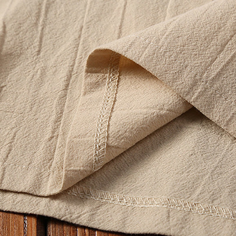 Buddha Stones 2-teiliger Tang-Anzug aus Baumwolle und Leinen mit Froschknöpfen, kurzärmelig, Hose, Kleidung für Herren - image 7