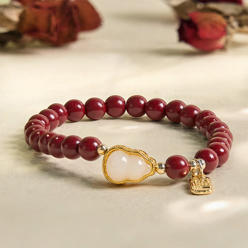 Buddha Stones Zinnober Kürbis Fu Charakter Charm Segen Armband