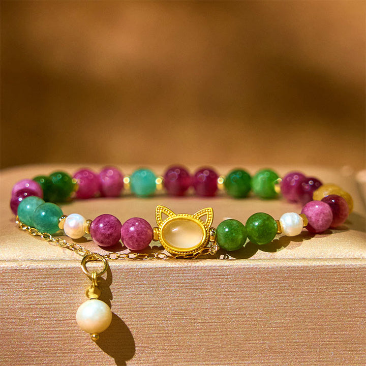 Buddha Stones Turmalin Glückskatze Positives Armband - image 4