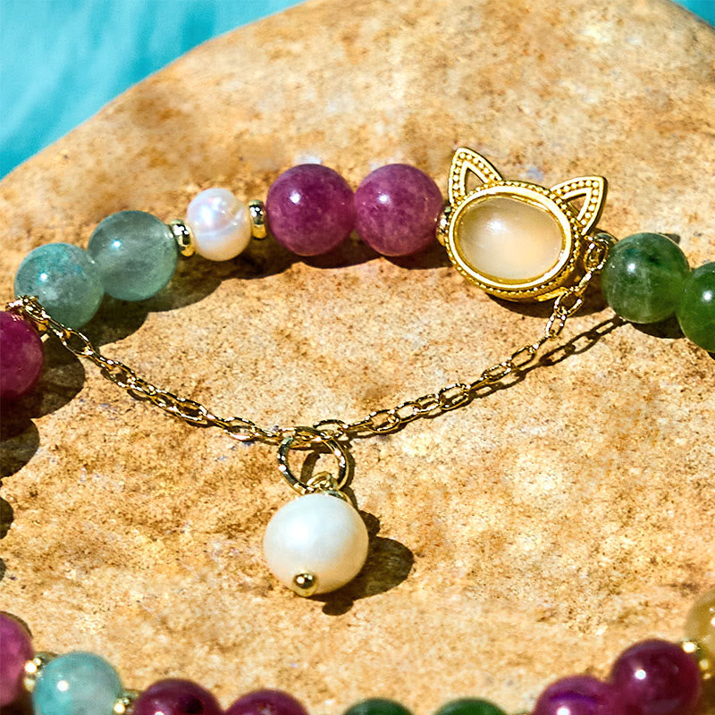 Buddha Stones Turmalin Glückskatze Positives Armband - image 9