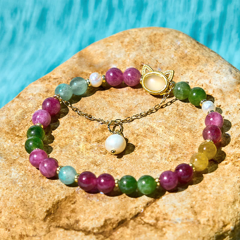 Buddha Stones Turmalin Glückskatze Positives Armband - image 8