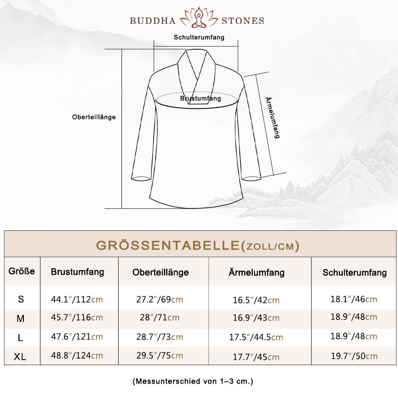 Buddha Stones 2-teiliges Set mit V-Ausschnitt, Dreiviertelärmeln, Hemd, Oberteil und Hose, Meditation, Zen, Tai Chi, Baumwoll-Leinen-Kleidung für Damen - image 3