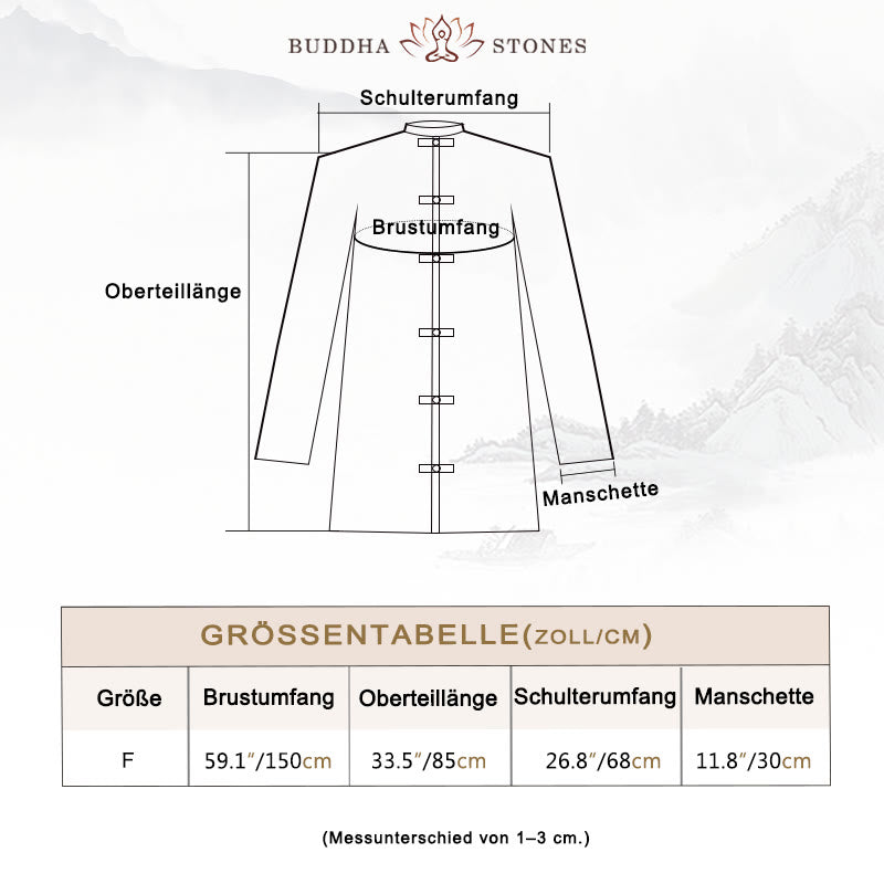 Buddha Stones Plain Frosch-Knopf-Design Shirt Zen Tai Chi Meditation Top Kleidung Baumwolle Leinen Jacke - image 3
